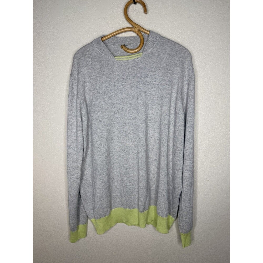 Avon Celli Italy Cashmere & Silk Men Sweater Italy sz XL Gray Thin soft